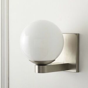 West Elm Torch Indoor / Outdoor Modern White Globe Wall Sconce